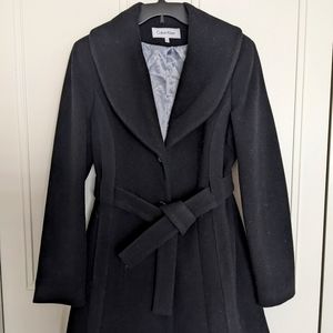 Calvin Klein black wool winter coat